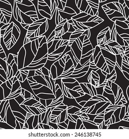 Seamless leaf background. Vector illustration.