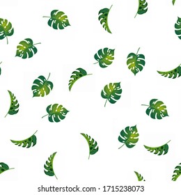 Seamless leaf background vector pattern wallpaper texture green banana leaf tropical plant