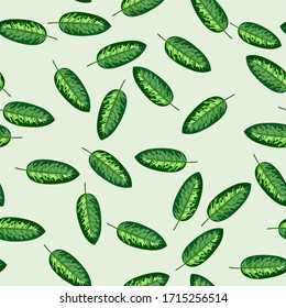Seamless leaf background vector pattern wallpaper texture green banana leaf tropical plant