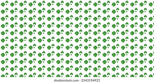 seamless leaf clover background red and green. doodle leave background pattern  vector. leaves pattern wallpaper.