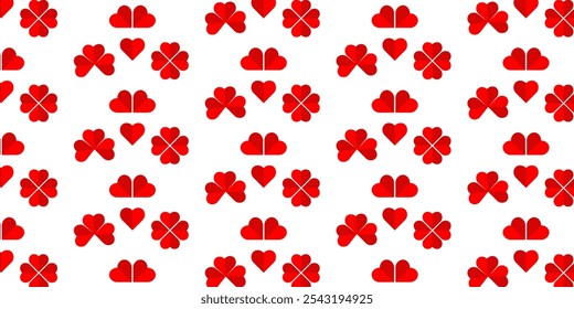 seamless leaf clover background red and green. doodle leave background pattern  vector. leaves pattern wallpaper.