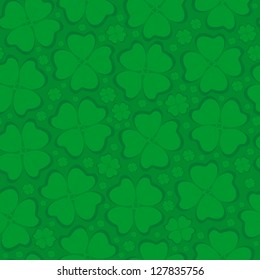 Seamless leaf clover on St. Patrick's Day