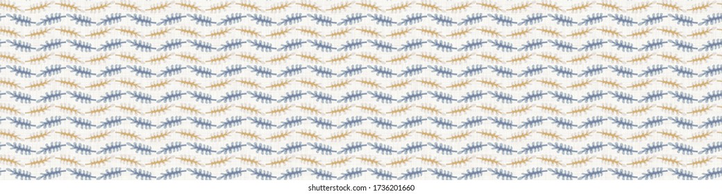 
Seamless leaf damask pattern in french blue linen shabby chic style. Hand drawn country leaves texture. Rustic woven background. Kitchen home decor textile. Simple farmhouse motif all over print.