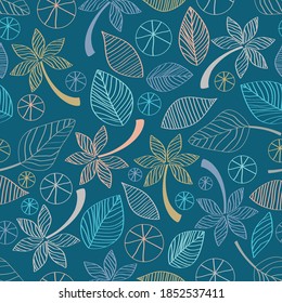 Seamless Leaf and Flower Design for Fabric and Textile Print