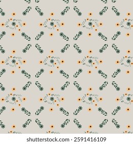 Seamless  leaf and flower Pattern Background