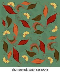 A seamless leaf pattern.