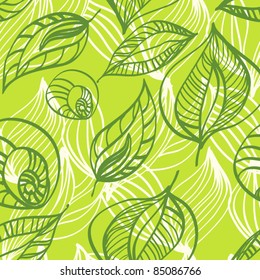 A seamless leaf pattern.