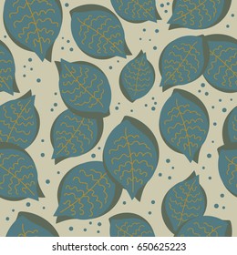 seamless leaf pattern. Abstract pattern with simple elements. 