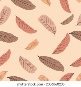 Seamless leaf pattern with autumn colors. Seamless Design for prints, wallpapers, cover,textile, fabric, packaging,mug,bag,and etc