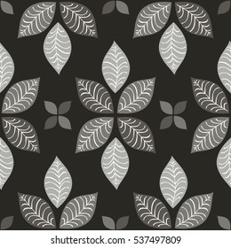 seamless leaf pattern and background vector illustration
