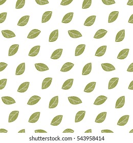 seamless leaf pattern and background vector illustration