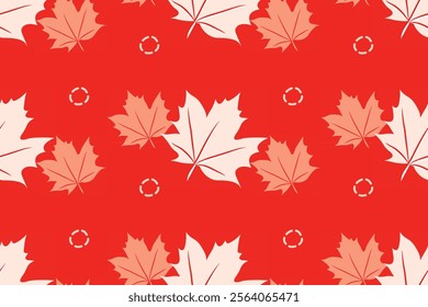 Seamless leaf pattern,   cherry tomato tone