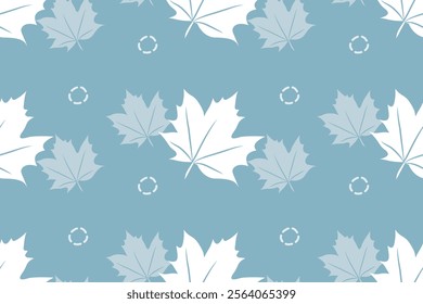 Seamless leaf pattern, clear water tone.