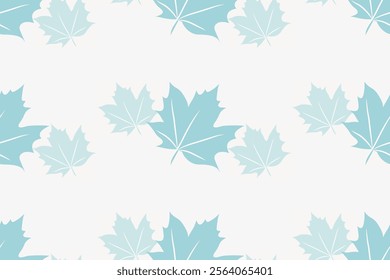 Seamless leaf pattern, clear water tone.