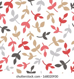 Seamless leaf pattern in cute colors