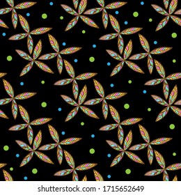 Seamless leaf pattern. Seamless decorative template texture with leaves. Floral colorful background.