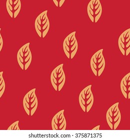seamless leaf pattern. seamless decorative template texture with red leaves. seamless stylized leaf pattern.