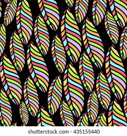 Seamless leaf pattern. Seamless decorative template texture with leaves. Floral colorful background.