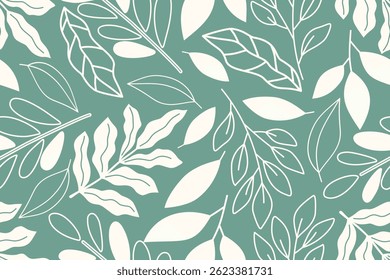 Design de padrão de folha sem costura para todos os tipos de tecidos e impressão ou papel de parede	