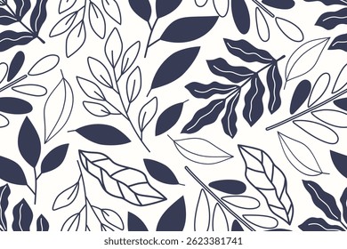 Seamless leaf pattern design for all types of fabrics and print or wallpaper	