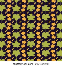 Seamless Leaf Pattern Design Vector Illustration