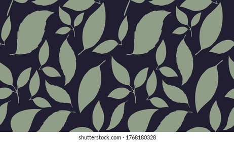 Seamless leaf pattern. Floral stylish background. Vector texture. Aspect ratio, full hd, 4K, for a widescreen display.