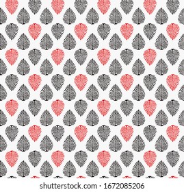 seamless leaf pattern, geometric print.