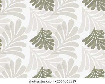 Seamless leaf pattern, green tone.