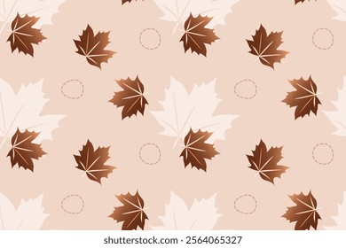 Seamless leaf pattern, mocha mousse tone