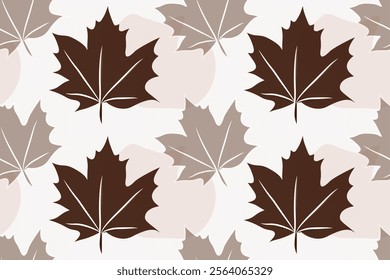 Seamless leaf pattern, mocha mousse tone