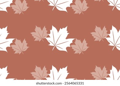 Seamless leaf pattern, mocha mousse tone