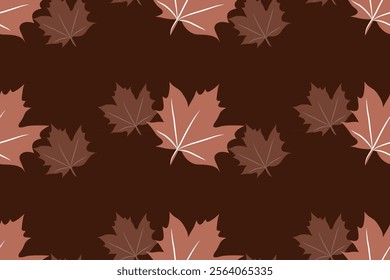 Seamless leaf pattern, mocha mousse tone