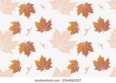 Seamless leaf pattern, mocha mousse tone