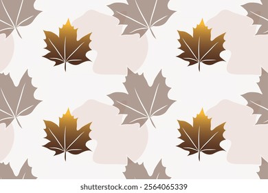 Seamless leaf pattern, mocha mousse tone