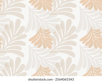 Seamless leaf pattern, mocha mousse tone