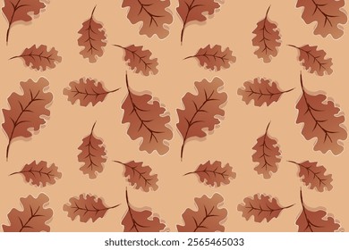 Seamless leaf pattern, mocha mousse tone