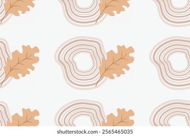 Seamless leaf pattern, mocha mousse tone