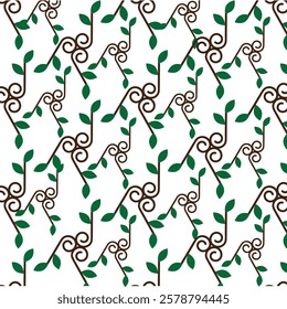 seamless leaf pattern on white background