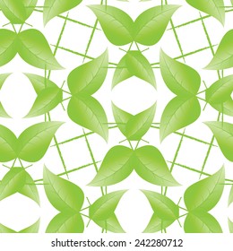Seamless leaf pattern, ornament, vector.