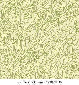 Seamless leaf pattern. Outline ornament.