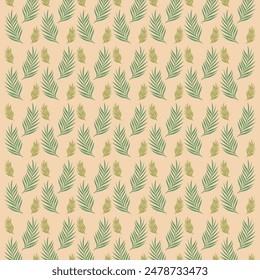 Seamless leaf pattern repeating vector illustration background elements