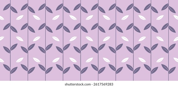 Seamless Leaf Pattern Set with Minimal Flat Design in Colorful Background Variations