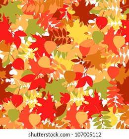 A seamless leaf pattern vector background.