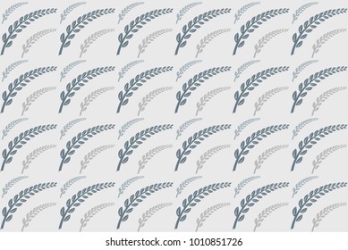 Seamless leaf pattern vector. Design dark blue on silver. Design print for textile, fabric, wallpaper, background.