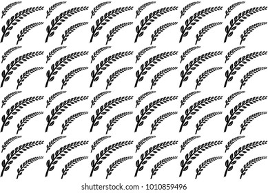 Seamless leaf pattern vector. Design black on white. Design print for textile, fabric, wallpaper, background.