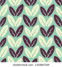 Seamless leaf pattern vector. Fullcolor design illustration.