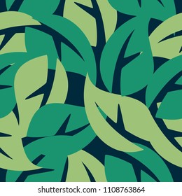 Seamless leaf pattern vector. Fullcolor design illustration.