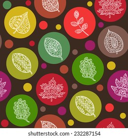 Seamless leaf pattern. Vector illustration.