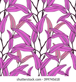 Seamless leaf pattern. Vector illustration.