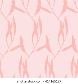 Seamless leaf pattern. Vector illustration. Pastel colors.